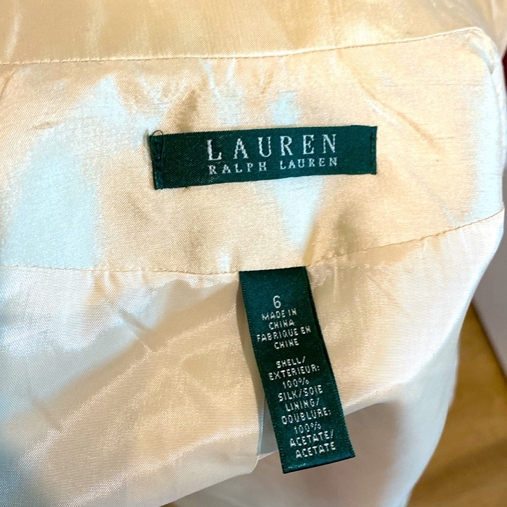 Ralph Lauren 💯% Silk Champagne Blazer / Jacket |Size 6 - Picture 12 of 12